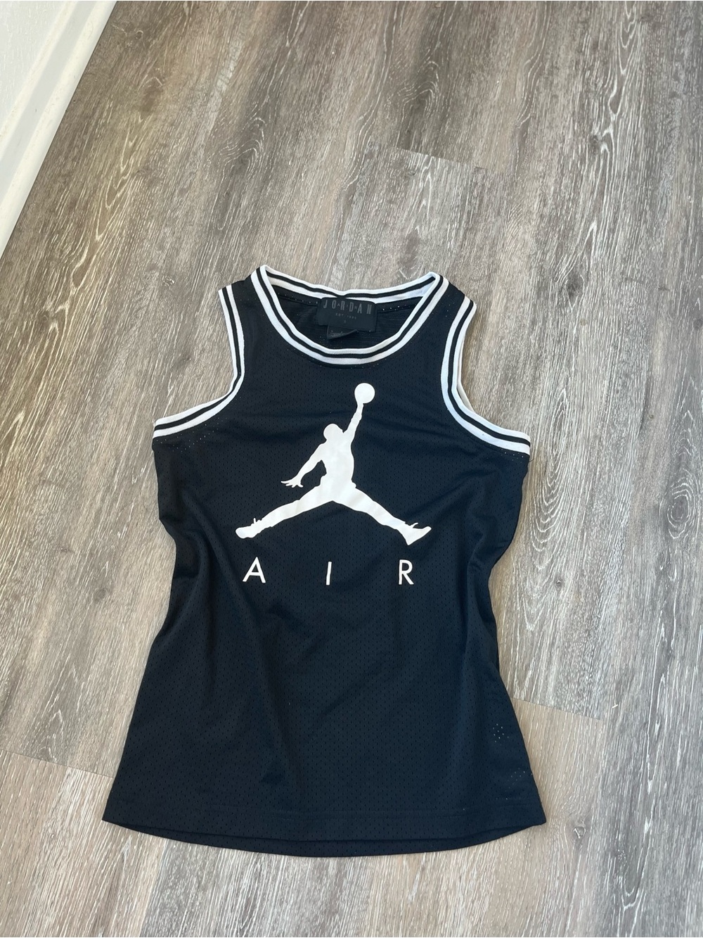 Jordan Black White Mesh 23 Basketball Jersey Womens S Tank Top Jumpman Air Nike